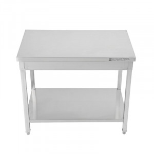 Table Inox Centrale avec Etagère - 1000 x 600 mm