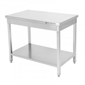 Table Inox Centrale avec Etagère - 1000 x 600 mm