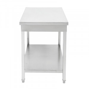 Table Inox Centrale avec Etagère - 1000 x 600 mm