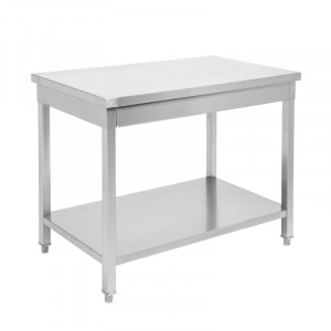 Table Inox Centrale avec Etagère - 1000 x 600 mm