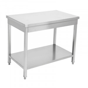 Table Inox Centrale avec Etagère - 1000 x 600 mm