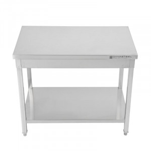 Table Inox Centrale avec Etagère - 600 x 600 mm