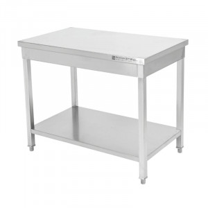 Table Inox Centrale avec Etagère - 600 x 600 mm