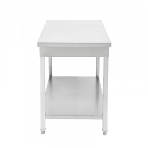 Table Inox Centrale avec Etagère - 600 x 600 mm