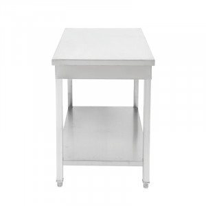 Table Inox Centrale avec Etagère - 1400 x 700 mm