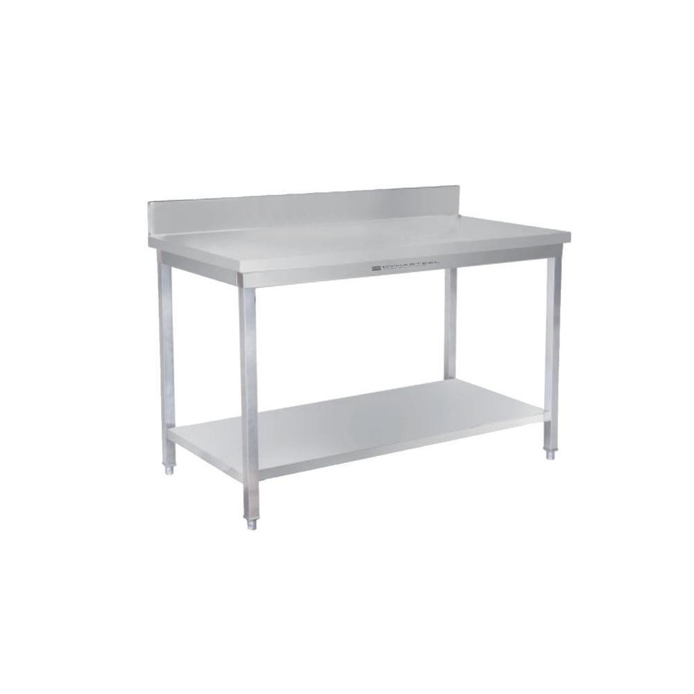 Table Inox avec Dosseret et Etagère - 1200 x 600 mm