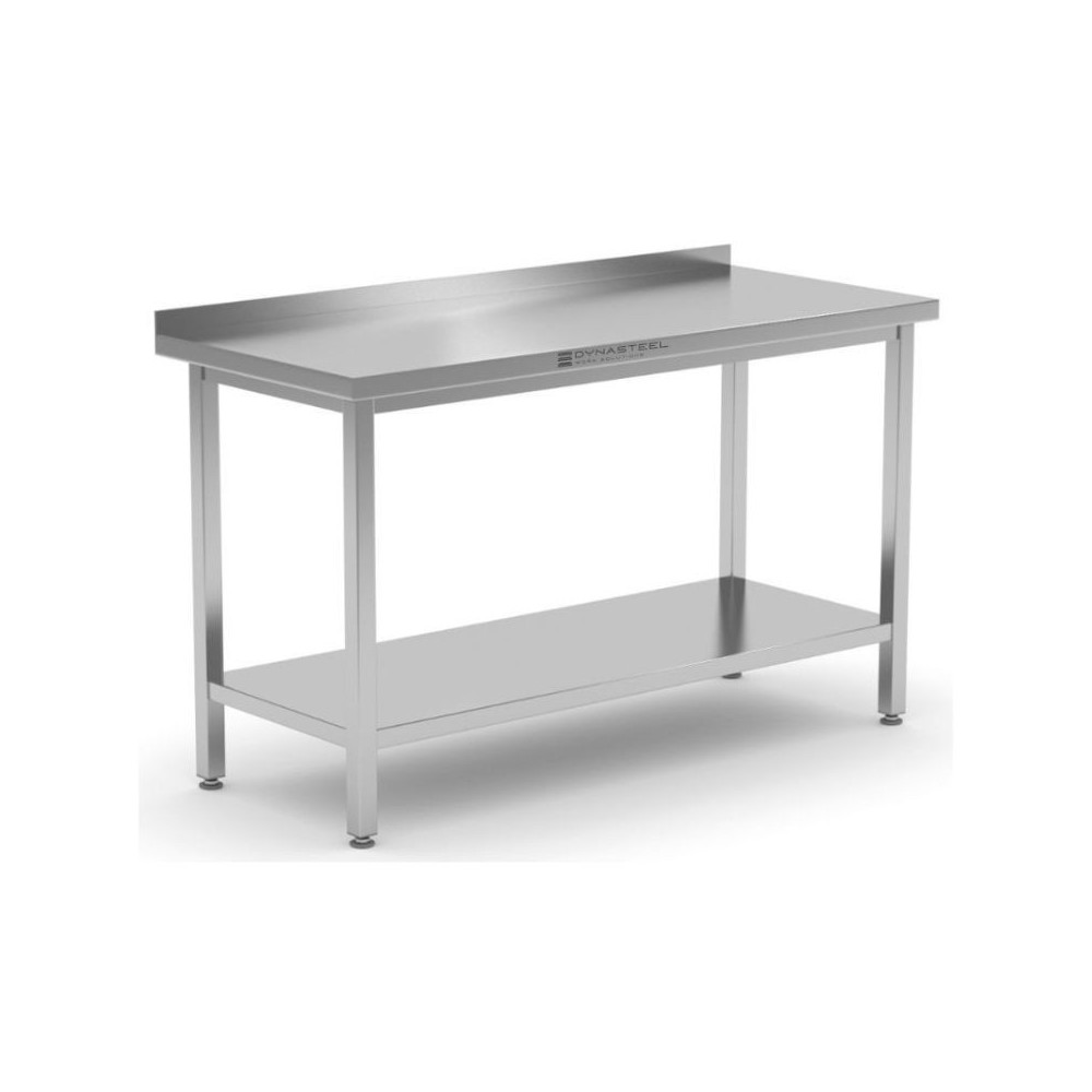 Table Inox avec Dosseret et Etagère - 600 x 600 mm