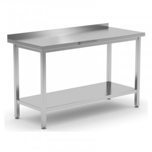 Table Inox avec Dosseret et Etagère - 1600 x 600 mm