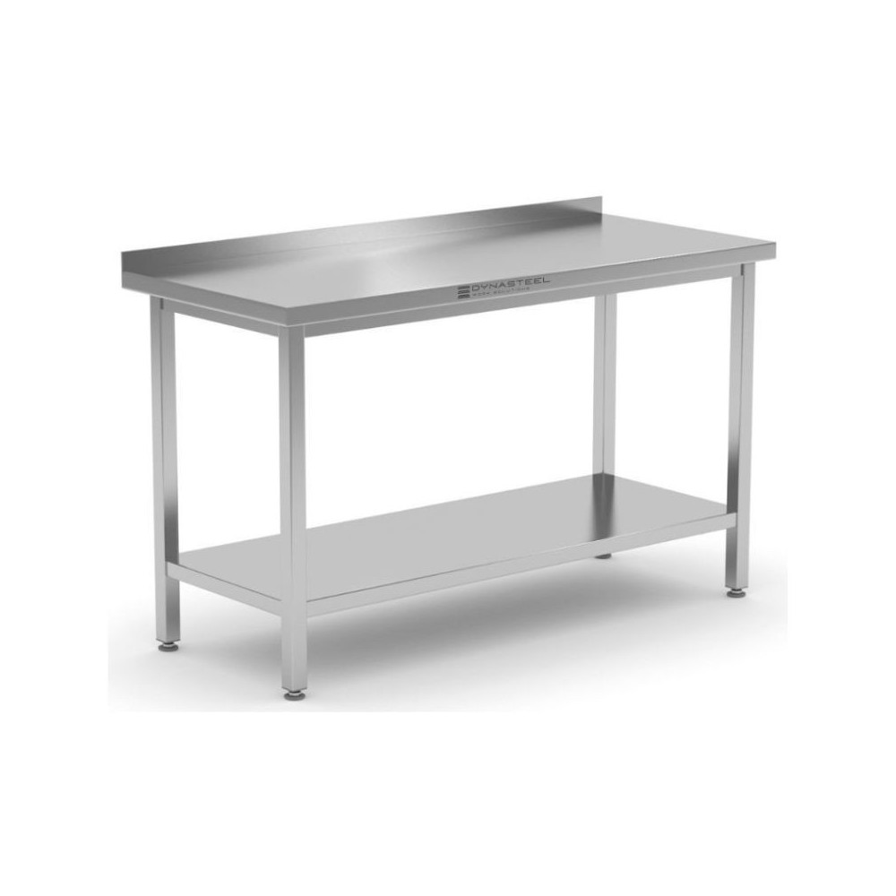 Table Inox avec Dosseret et Etagère - 1000 x 700 mm