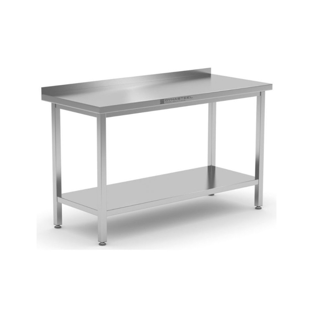 Table Inox avec Dosseret et Etagère - 600 x 700 mm