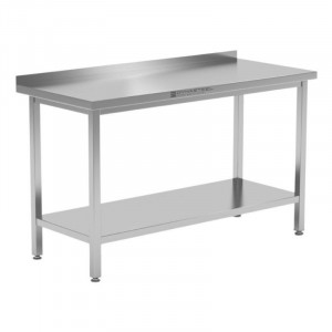 Table Inox avec Dosseret et Etagère - 1400 x 700 mm