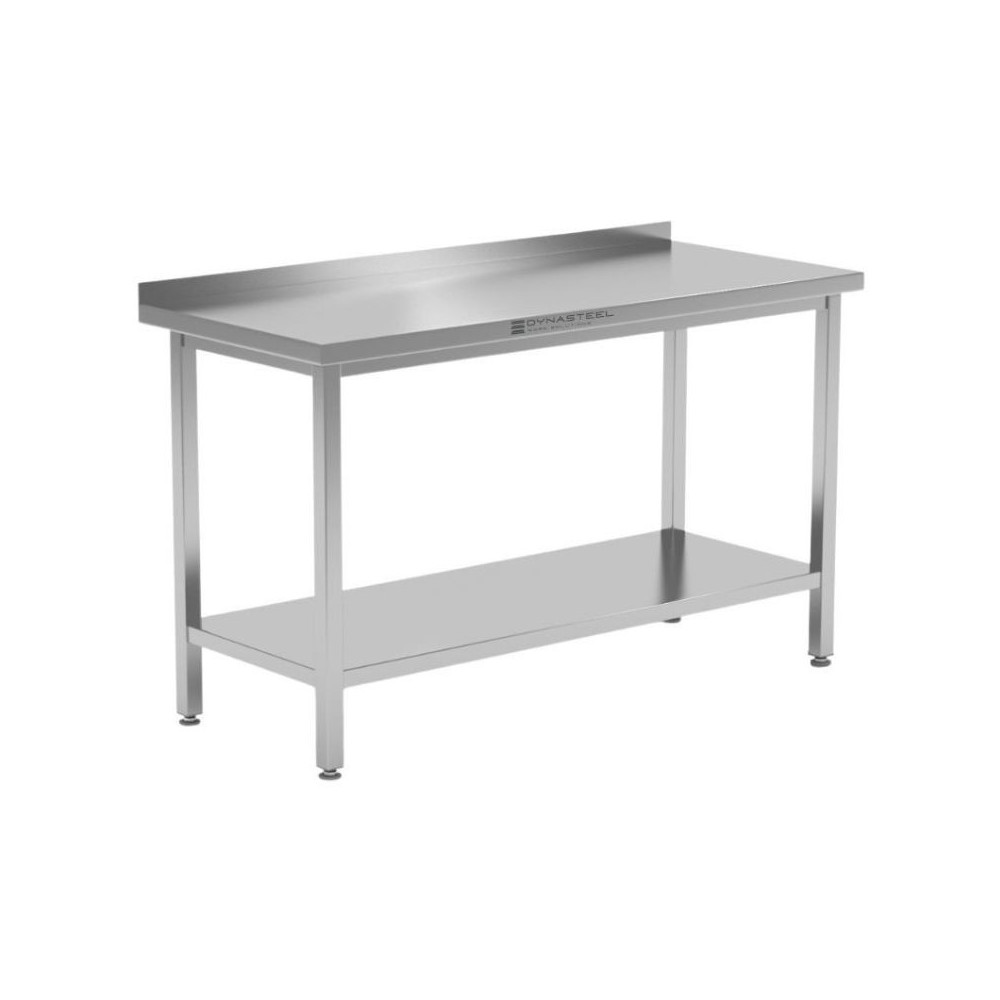 Table Inox avec Dosseret et Etagère - 1400 x 700 mm