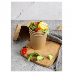 Pot à Soupe Kraft - 480 ml - Lot de 50